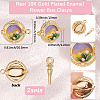 2Pcs Brass Enamel Box Clasps KK-BBC0018-44-2