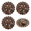 4Pcs 1-Hole Alloy Glass Shank Buttons FIND-DR0002-01AG-1