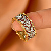 Brass Micro Pave Clear Cubic Zirconia Finger Rings FS-WG88BF1-05-3
