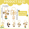 10Pcs 5 Styles Alloy Enamel Keychain KEYC-UN00024-3