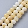 Natural Honey Jade Beads Strands G-K153-B26-8mm-01-1