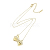 304 Stainless Steel Crystal Rhinestone Cable Chain Bowknot Pendant Necklaces for Women NJEW-C055-09G-3