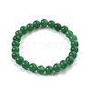 Natural Malaysia Jade(Dyed) Bead Stretch Bracelets BJEW-K212-B-013-2