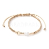 Brass & Natural Pearl Braided Bead Bracelets BJEW-JB09721-03-1