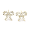 Brass with Cubic Zirconia Stud Earrings for Women EJEW-S217-B01-1