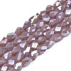 Electroplate Opaque Solid Color Glass Beads Strands EGLA-N002-24-A03-1
