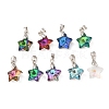 9Pcs Glass Beads Pendants PALLOY-JF03024-1