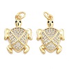 Brass Pave Clear Cubic Zirconia Pendants KK-U009-12M-G-1