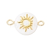 3Pcs 3 Styles Natural Freshwater Shell Flat Round Connector Charms PALLOY-JF04018-01-3