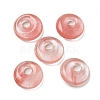 Cherry Quartz Glass Donut/Pi Disc Charms G-G142-02M-1
