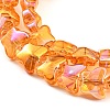 Full Rainbow Plated Electroplate Transparent Glass Beads Strands EGLA-G037-11A-FR04-3