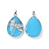 Dyed Natural White Jade Pendants G-G900-01P-18-2