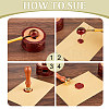 CRASPIRE 2Pcs 2 Styles Golden Tone Brass Wax Seal Stamp Head AJEW-CP0007-48A-01-6