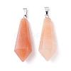 Natural Red Aventurine Pointed Pendants G-I314-02P-03-2