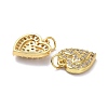 Brass Micro Pave Clear Cubic Zirconia Charms ZIRC-L100-132G-3