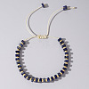 Adjustable Retro Boho Vintage Square Dyed Natural Imperial Jasper Braided Bead Bracelets for Women Men RP7679-7-1