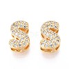 Brass Micro Pave Clear Cubic Zirconia Beads KK-T071-17G-S-1