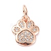 Brass Micro Pave Cubic Zirconia Charms LS-ZIRC-C022-22RG-1