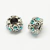 Alloy Rhinestone European Beads MPDL-R036-09-2