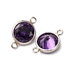 925 Streling Silver Pave Cubic Zirconia Birthstone Connector Charms STER-NH0001-80P-12-2