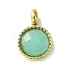 Ion Plating(IP) Real 14K Gold Plated 304 Stainless Steel with Glass Pendant FIND-Z028-31G-2