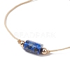 Natural Mixed Gemstone Column Braided Bead Bracelet BJEW-JB09762-4
