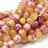 Natural Fire Agate Bead Strands G-F343-02-8mm-05-2