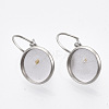 Tarnish Resistant Flat Round Tray Smooth Surface 304 Stainless Steel Leverback Earring Findings LS-X-STAS-R065-66-3
