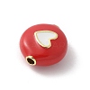 Brass Enamel Beads KK-P294-52G-01-2