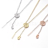 304 Stainless Steel Rose Lariat Necklaces NJEW-I240-18-1