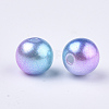 Rainbow ABS Plastic Imitation Pearl Beads X-OACR-Q174-6mm-02-2