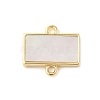 Brass Pave Natural White Shell Connector Charms KK-S522-03B-G-1