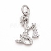 Rack Plating Brass Micro Pave Cubic Zirconia Pendants KK-B056-03P-01-1