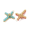 Glass Seed Beaded Pendants PALLOY-MZ01287-3