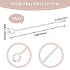 Beebeecraft 40Pcs 925 Sterling Silver Eye Pin STER-BBC0002-16A-2