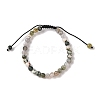 6mm Round Natural Tree Agate Braided Bead Bracelets BJEW-C067-01A-01-2