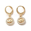Horse Eye Brass Dangle Leverback Earrings EJEW-Q797-02F-G-1