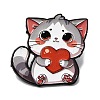 Cat with Heart Enamel Pins JEWB-I055-05EB-02-1