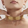 30MM 304 Stainless Steel Open Multi-Strand Choker Necklaces for Women NJEW-K297-02G-2