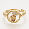 Brass Cubic Zirconia Pendants & Stud Earrings & Adjustable Rings Jewelry Sets SJEW-S043-06-2