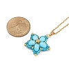Handmade Glass Seed Beaded and Synthetic Imperial Jasper Dyed Beads Star Pendant Necklaces for Women NJEW-MZ00114-01-3