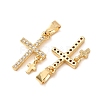 Brass Micro Pave Clear Cubic Zirconia Pendants CU-CBAB2E9-01G-2