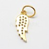 CZ Brass Micro Pave Cubic Zirconia Wing Charms ZIRC-L018-18-3