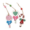 9Pcs 3 Styles Christmas Wood Pendant Decorations Set WOOD-U004-01E-2