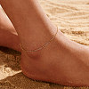 925 Sterling Silver Anklet AJEW-Z029-21G-5