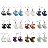 Natural & Synthetic Mixed Gemstone Crescent Moon Dangle Earrings EJEW-P241-01P-1