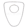 Brass Figaro Chain Necklaces and Bracelets Sets SJEW-N0039-01P-1