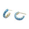 Enamel C-shape Stud Earrings EJEW-N052-05A-2