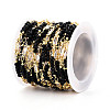 Brass Cubic Zirconia Rectangle Link Chains CHC-T018-19A-G-2