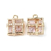 Brass Pave Cubic Zirconia Pendants KK-G462-44KCG-04-1